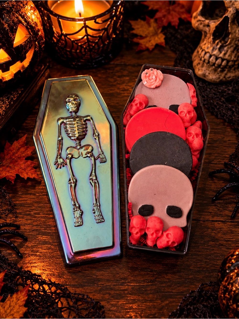 New Spooky Halloween Soy Wax Melts 5.5 oz Skulls. Moonstone Crystal